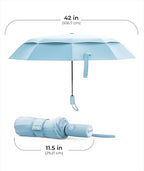 Windproof Travel Umbrella (Pastel Blue 1-Pack / Standard)