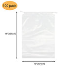 100 Pack 10x14 inch Transparent Shoe Bags for Travel (10x14 inch)