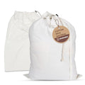 LFH Home Cotton Rich Canvas Large Laundry Bag with Handle (20”x30” / White)