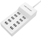 10 Port USB Wall Charger Station with Rapid Charging Auto Detect Technology Safety Guaranteed Family