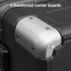 Zipperless Checked Luggage Large Suitcase with Wheels 28 Inch Black (Black / Checked 28 Inch)