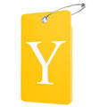 2 Pack Initial Luggage Tags for Suitcases Airplane Travel Essentials (Large Y / Yellow)