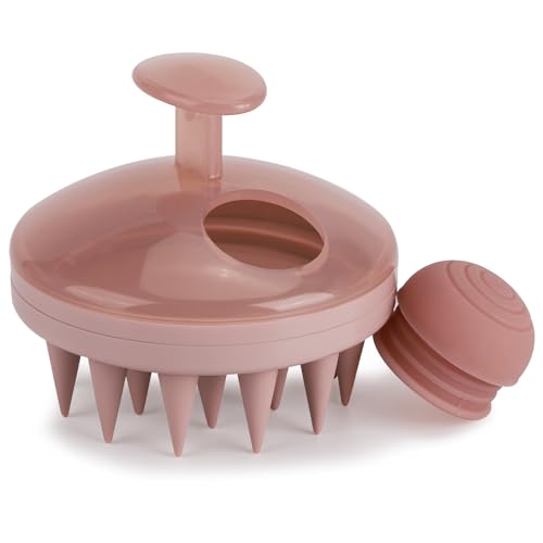 Hair Scalp Scrubber Shampoo Brush with Dispenser (Pink（with Dispenser） / 1 Count(Pack of 1))