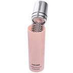Portable Retractable Round Hairbrush with Nylon Bristles for Detangling and Scalp Massage Compact Travel Styling Tool for Curly and Straight Hair (Pink)
