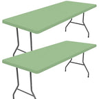 2 Pack Rectangle Spandex Fitted Table Cloth (Light Green / 72" x 30" (Rectangular))
