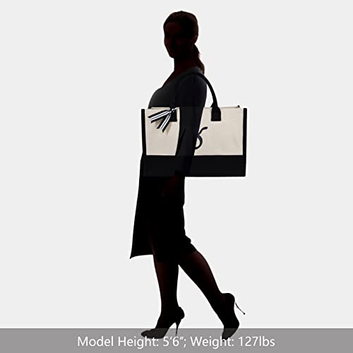 Embroidery Constellation Canvas Bag for Women (Black & White / Constellation-tarus)