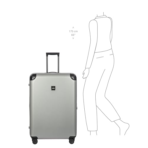 Amalfi Lightweight Hard Shell Suitcase (Silver / Checked-Extra Large)