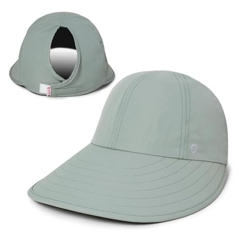 Womens Sunblocker UPF 50 Wide Brim Ponytail Sun Hat (One Size / Mint)