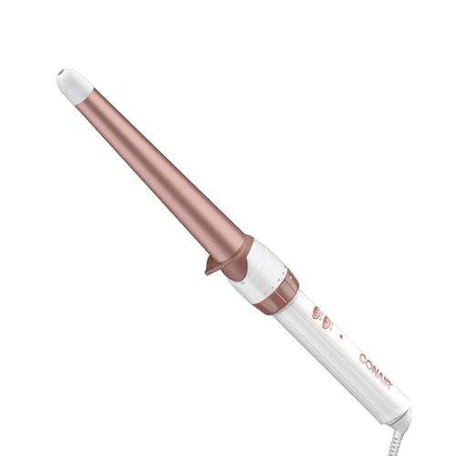 Curling Wand Double Ceramic Tapered (White / 1-1/4 Inch to 3/4 Inch Tapered Wand (Pack of 1))