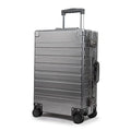 All Aluminum Carry On Luggage with TSA Locks Zipperless Alloy Metal Hard Shell Spinner Suitcase (Metallic / 20")