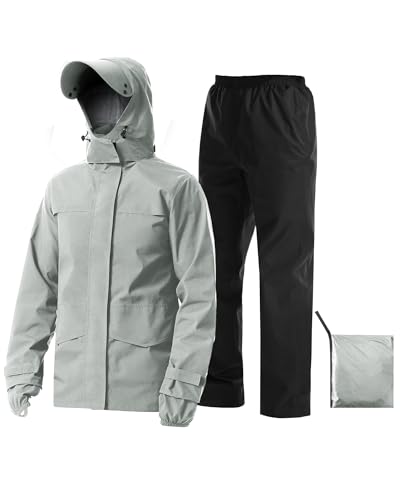 Rain Suit Waterproof Breathable Lightweight 2 (Medium / Light Khaki)
