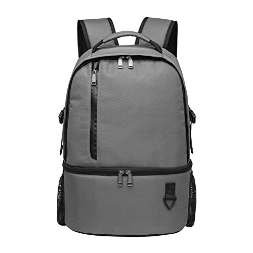 Dual Compartment Cooler Backpack Insulated 16Cans Lunch Box Backpack (8901-gray / 16 Cans)