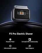 P3 Pro 3 Blade Travel Electric Shaver for Men Face (Space Gray)