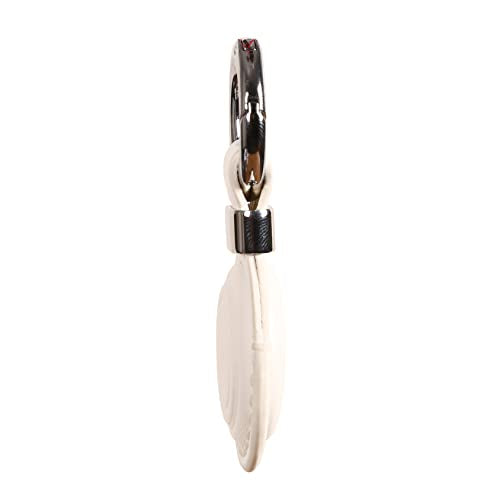 2 Pack KEEPXYZ Genuine Leather Keychain Holder Compatible with Airtag ([2 Pack] White V2.0)