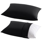 Toddler Pillows with Pillowcases Set (Black (Microfiber) / 14x20 Inch (Pack of 2))