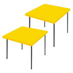 2 Pack Square Spandex Fitted Table Cloth (Yellow / 34" x 34" (Square))