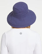 Women's Holiday Sun Hat UPF 50+ (Small-Medium / Navy/Beige)
