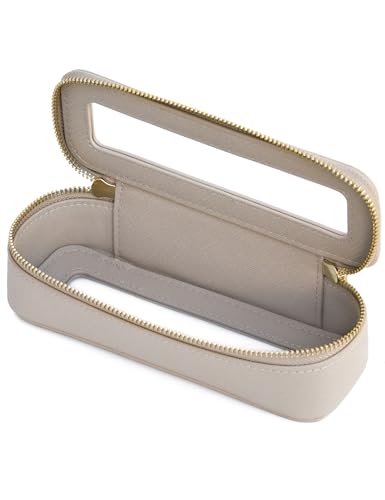 Clear Makeup Brush Bag Travel Cosmetic Case Transparent Zipper Toiletry Bag Organizer for Traveling (Stone / Minimalist)