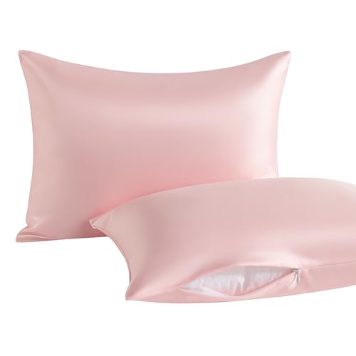 Toddler Pillows with Pillowcases Set (Pink (Satin) / 13x18 Inch (Pack of 2))