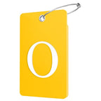 2 Pack Initial Luggage Tags for Suitcases Airplane Travel Essentials (Large O / Yellow)