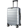Hardside Expandable Carry On Luggage with Spinner Wheels & Built (Silver Grey)
