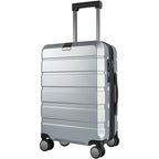 Hardside Expandable Carry On Luggage with Spinner Wheels & Built (Silver Grey)