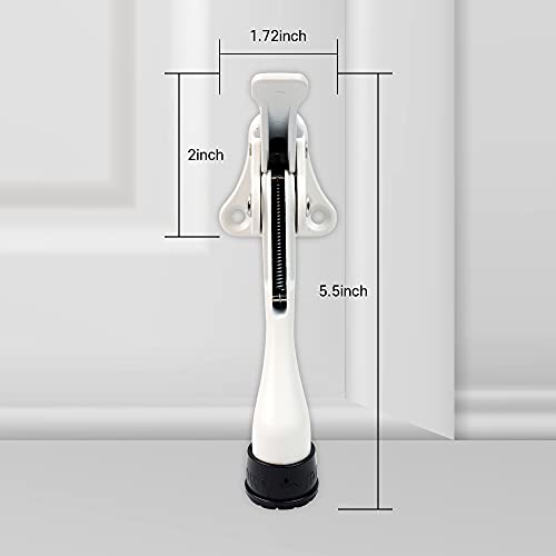 4 Stoppers 4 in White Kickdown Door Stopper for Bottom of Door (White / 4 INCH X 4 PACK)