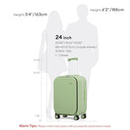 Luggage Suitcase with Spinner Wheels (Avocado Green / 24-inch)