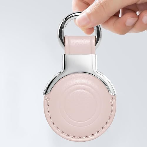 Genuine Leather Keychain for Airtag New 2nd Gen (B5-Pink V2.0)