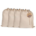 LFH Home Cotton Rich Canvas Extra Large Laundry Bag with Drawstring and Handles Heavy Duty (24”x36” (Pack of 4) / Natural)