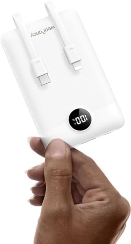 Mini Portable Charger with Built (White)