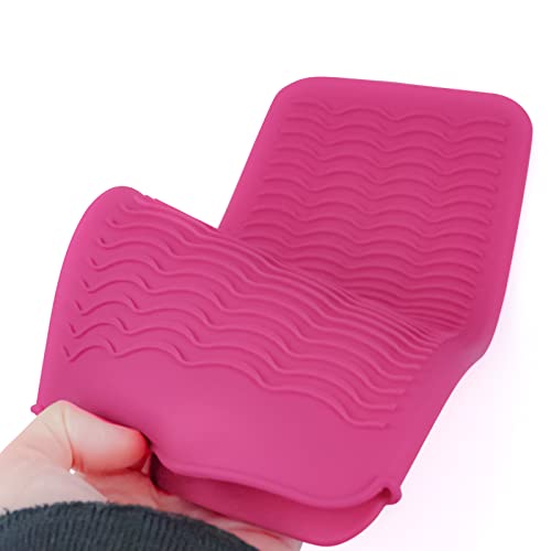 Silicone Heat Resistant Mat Pouch for Hair Straightener (2 Pack / Pink)