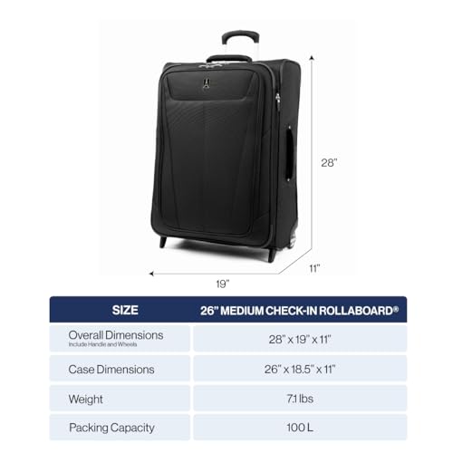Maxlite 5 Softside Checked Luggage Upright (Checked-Medium 26-Inch / Black)