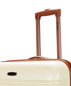 Melbourne Hardside Expandable Spinner Wheel Luggage (White with Brown Trim / Checked Large 28")