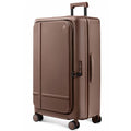 Large Checked Luggage Flat Top Opening (02-Caramel Latte / Checked 29-Inch (Top Opening, 96L))