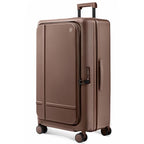 Large Checked Luggage Flat Top Opening (02-Caramel Latte / Checked 29-Inch (Top Opening, 96L))
