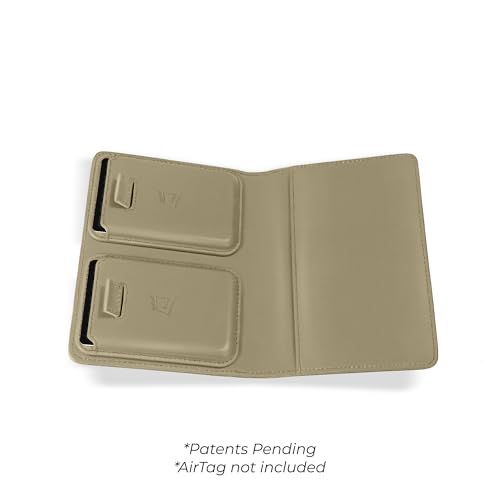 Passport Wallet with Holder for AirTag (Olive)