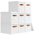 Storage Bins with Lids (White / L(8-Pack))