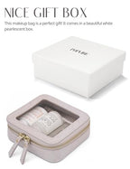 Clear Makeup Bag Travel Cosmetic Case Transparent Toiletry Bag with Zipper (Light Pink / Mini Chic)