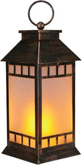 18" Solar Lanterns Outdoor Waterproof Flickering Flame Bronze (Antique Bronze)