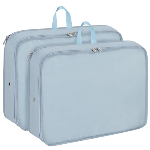 Packing Cubes for Travel Packing Organizers Compression Travel Cubes (Blue / Large)