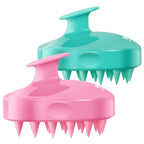2 Pack Large Scalp Massager Scrubber Shampoo Brush for Hair Growth (01- Green & Pink)