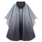 Rain Poncho Jacket Coat Hooded Zipper Style for Women (One Size / Gradient Gray)