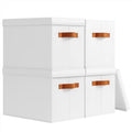 Storage Bins with Lids (White / L(4-Pack))