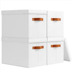 Storage Bins with Lids (White / L(4-Pack))