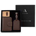 Genuine Leather Passport Holder for Travel with Hidden AirTag Pocket (323#Coffee Brown)