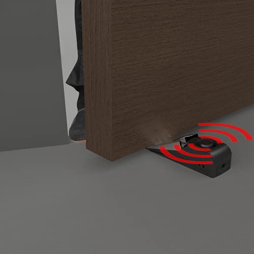 2 Packs Portable Door Stop Alarm & Door Lock (1 Black Lock & 1 Stopper)
