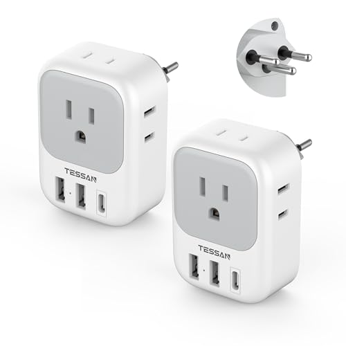 Switzerland Travel Plug Adapter (White grey-Type J)