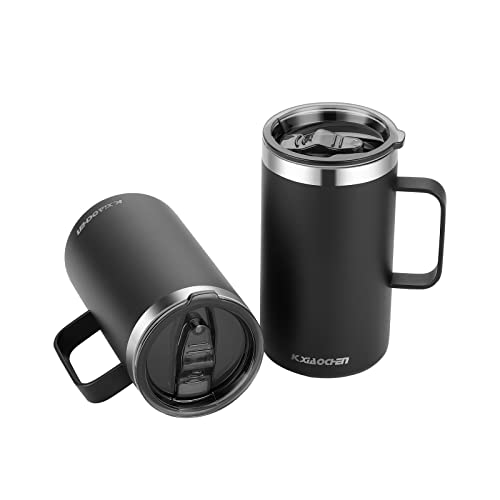 2 Pack 20 oz Insulated Coffee Mugs (B2.Black / 20 ounces (2 pack))