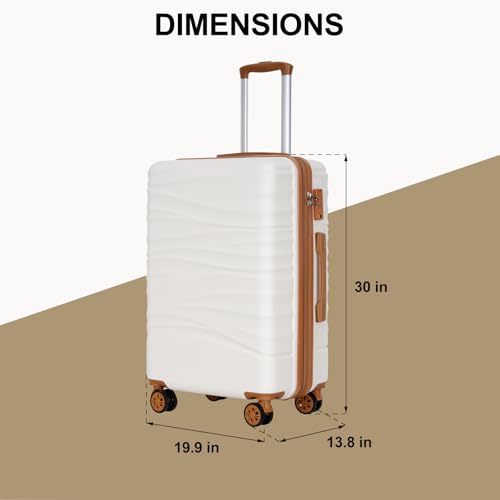 30" Hardside Checked Luggage (White)